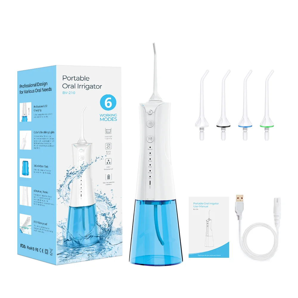 6 Modes Waterpick  Portable Teeth Cleaner Cordless Electric Water Flosser Oral Irrigator dental flosser for Travel Home Use