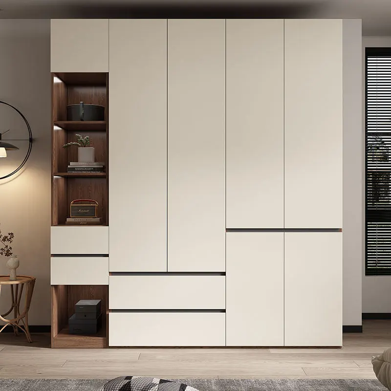 Large wardrobe 60cm depth segmented invisible handle home bedroom small apartment split cabinet