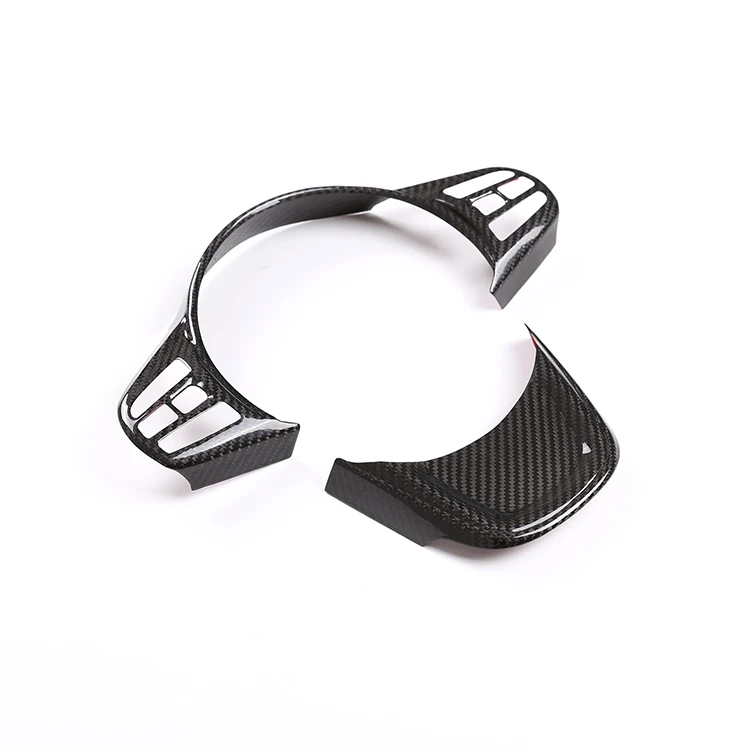 For Toyota GR Supra A90 2019-2022 Real Carbon Fiber Interior Accessories Car Steering Wheel Decoration Panel Cover