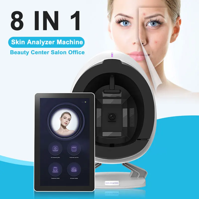 2024 Portable Spa Clinic Use Woods Lamp Skin Scanner 3d Skin Analyzer Machine Facial Skin Analyzer