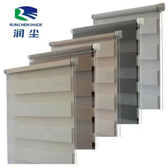Custom Made White Duo Roller Sunscreen Textile Zebra Sheer Home Window Blind Fabric Korea Blackout Textiles Material for Blind