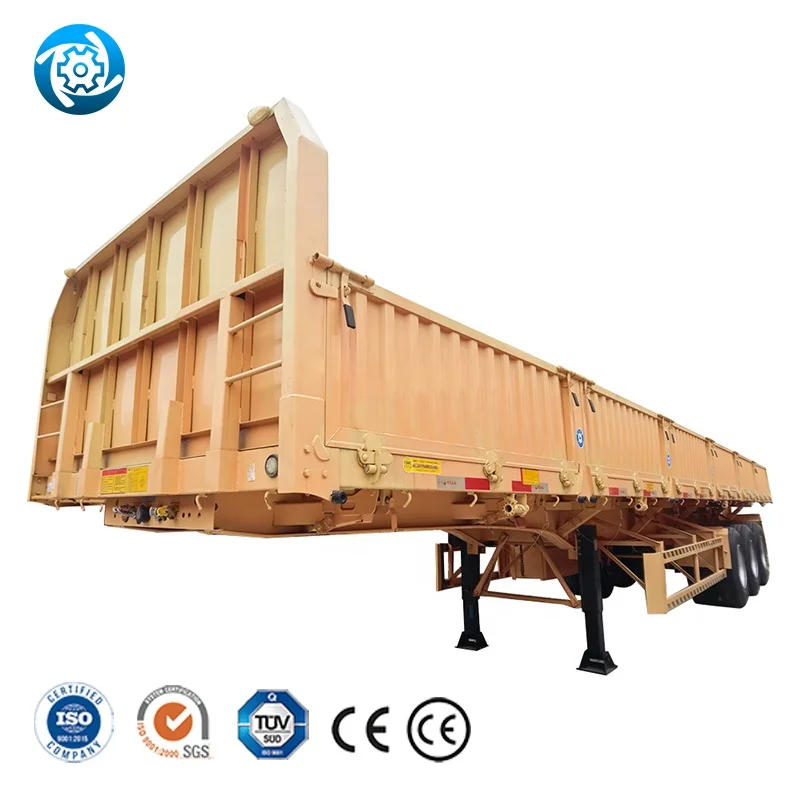 High Working Accuracy  3 Axles  100Ton Semi Trailer For Coal Transportation