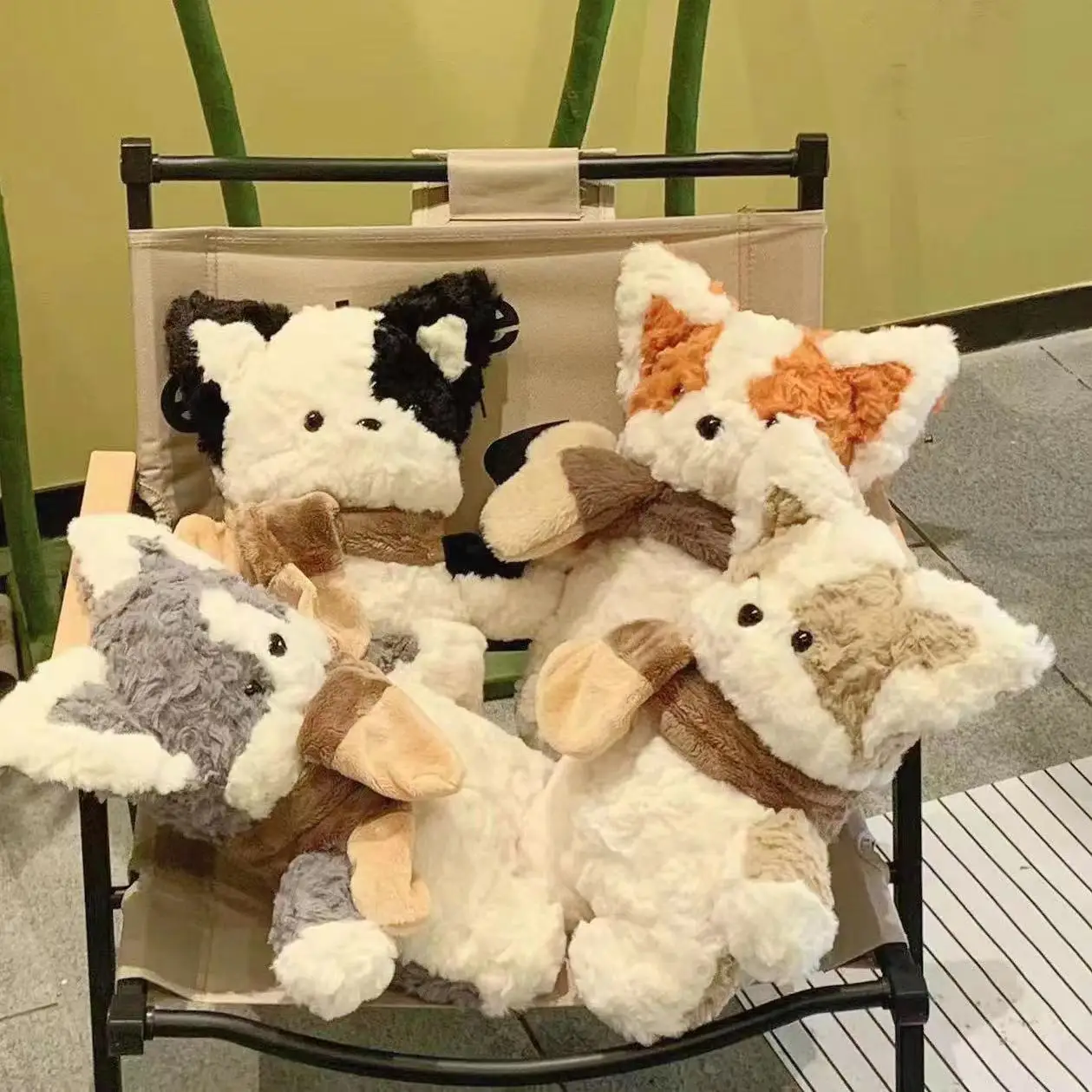 Cute Little Sleep Coax Pillow Toy Birthday Gift Men Women Stuffed PP Filling Material Scarf Repair Design  Koji Dog Plush Doll