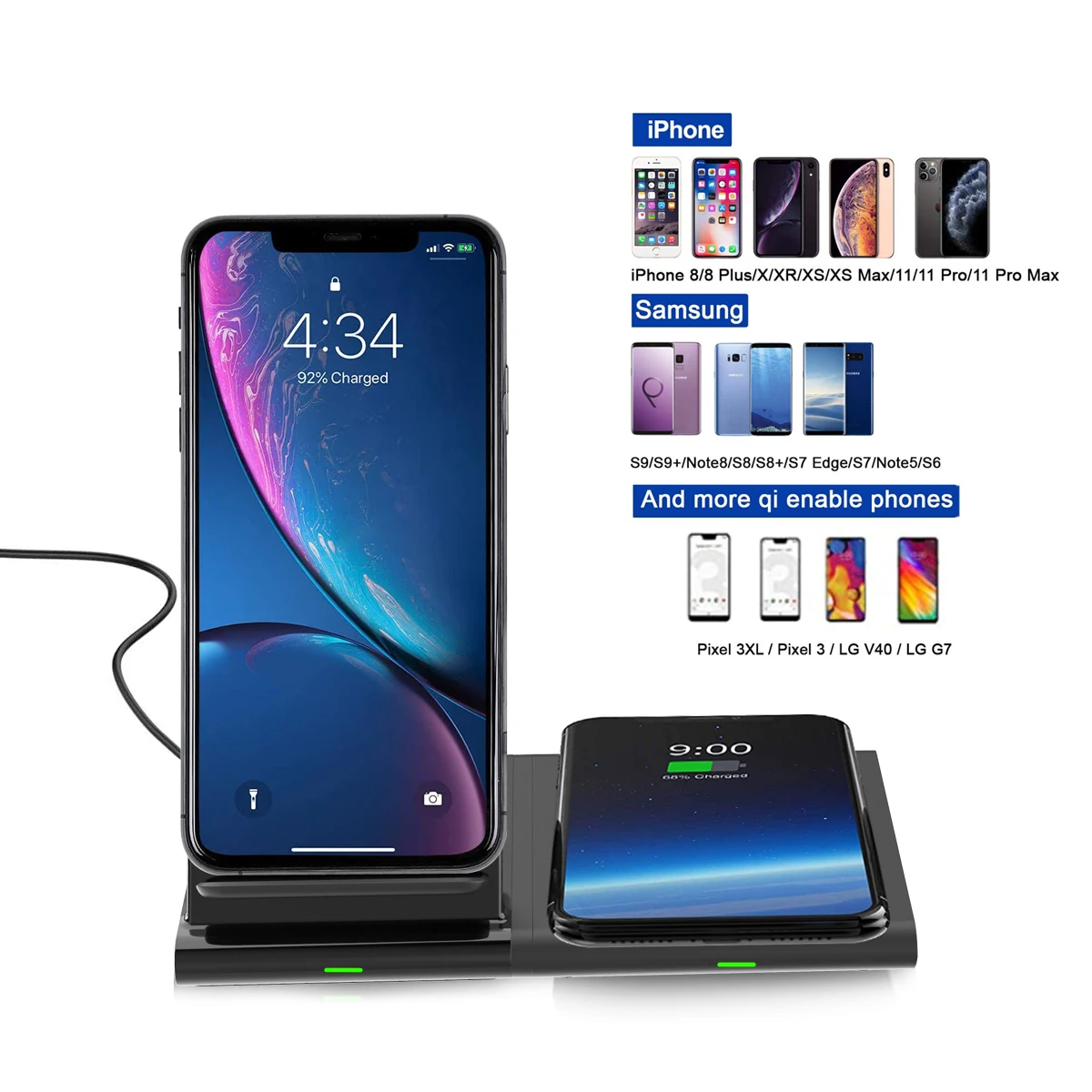 
New products competitive price 2 in 1 Wireless Mutifunction Chargers for oppo 