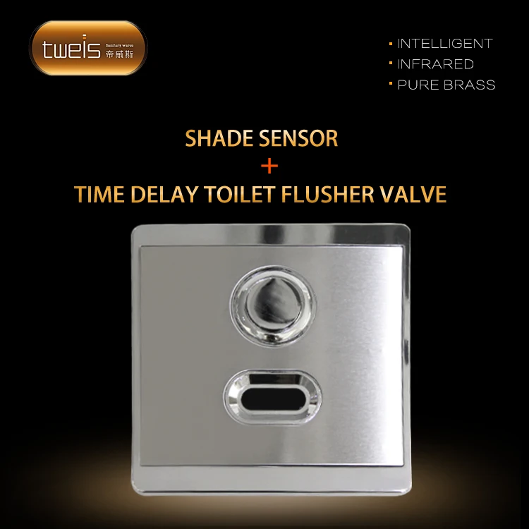 Laser logo printing production concealed  toilet urinal sensor flush panel valve with button AC+DC