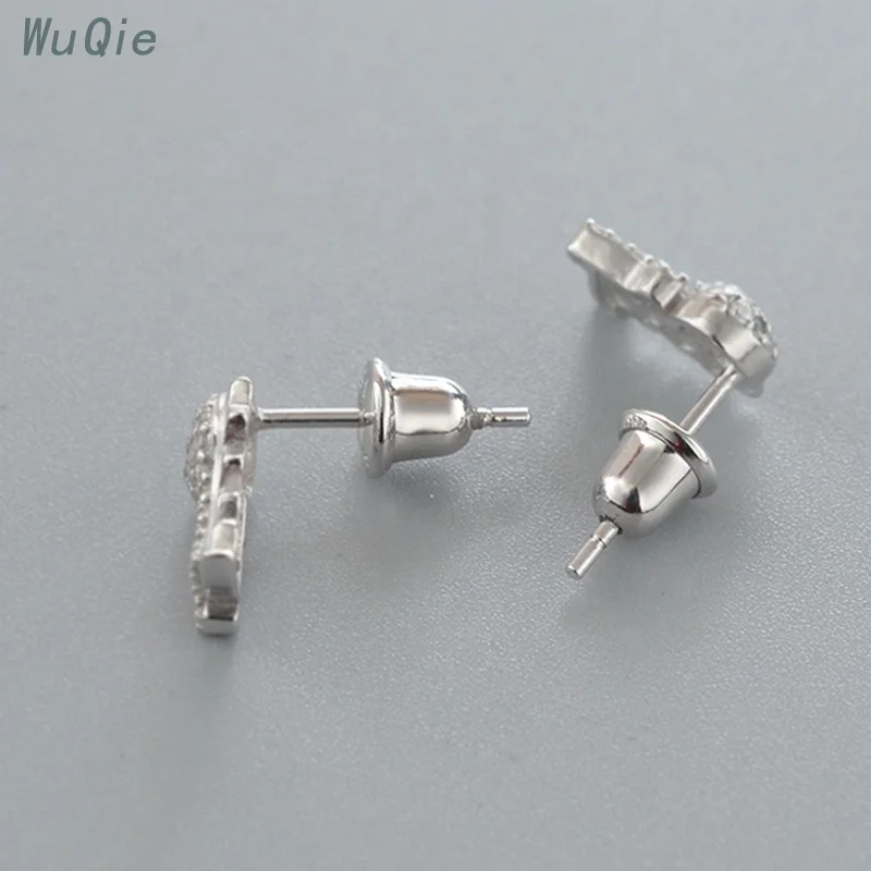 Wholesale 925 Silver with Rubber Silicone Earring Backs for Jewelry Findings New Design Earplugs Customized Logo Studs Stopper