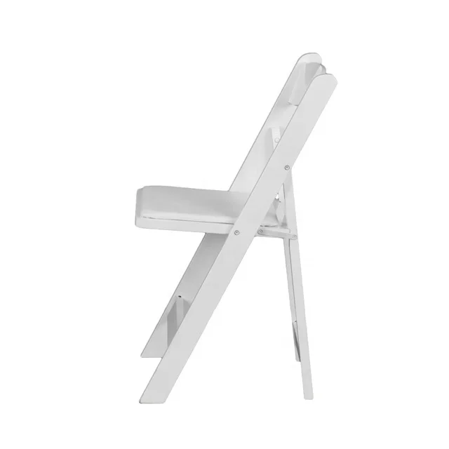 SUNZO White Wedding Resin Folding Chair Event Party Vinyl Padded chair