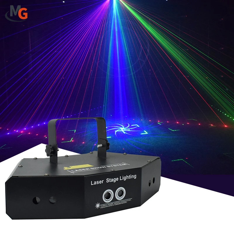 RGB Six Eyes Scan Laser Projector Sector Shaped Laser Light Pattern Scanning Full Color Laser Light For KTV Disco Party