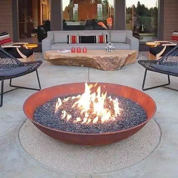 
Outdoor garden decorative custom size corten steel round fire pit fire bowl 