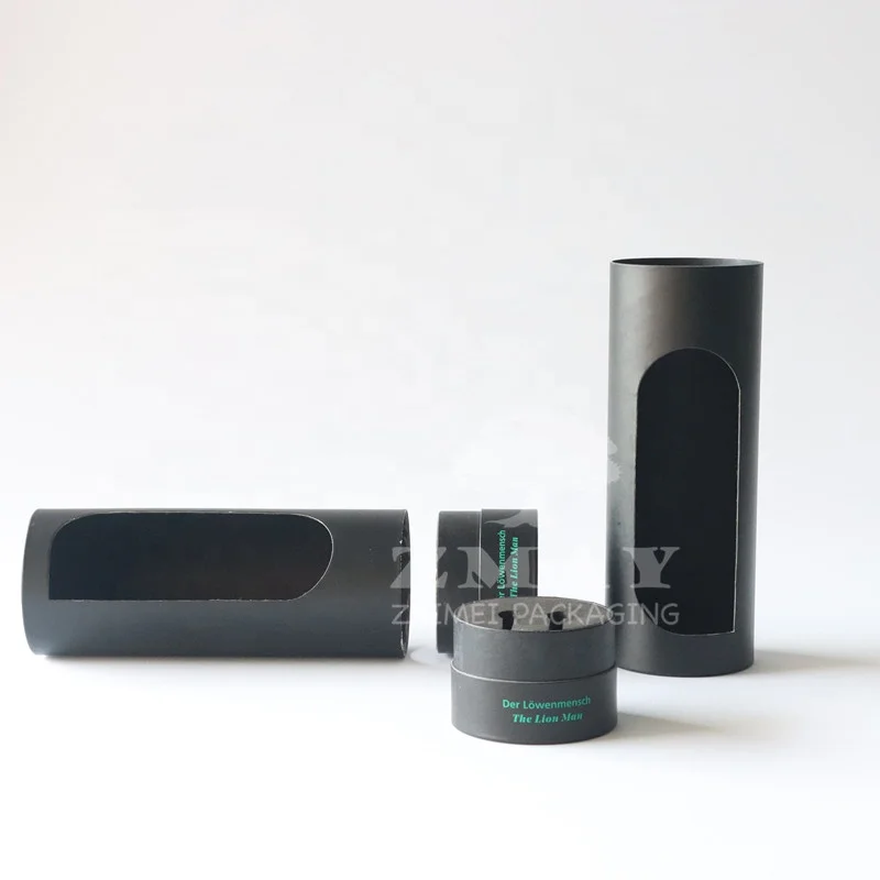 customized size cardboard round tube for food tube packaging window paper tube with window on body