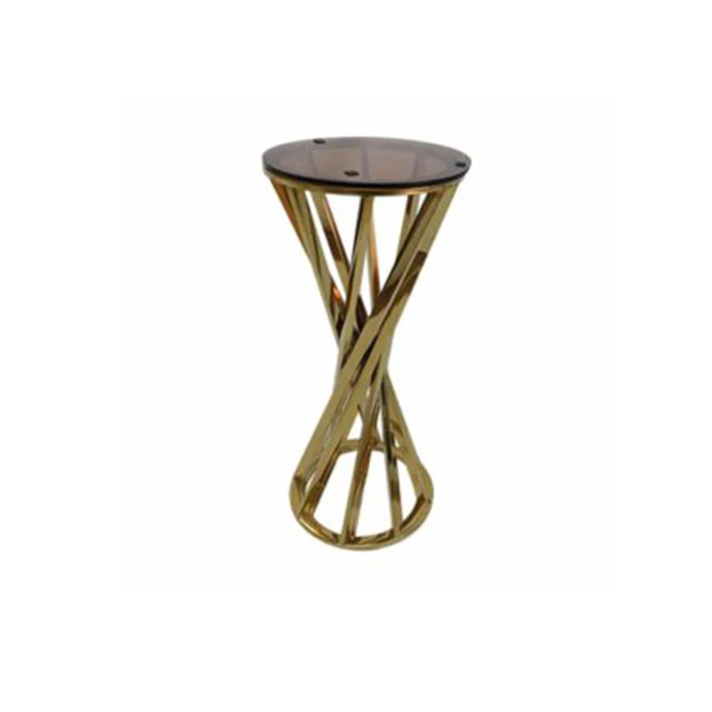 Glass top side table gold (Medium)