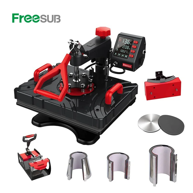 Freesub 8 in 1 heat press machine T-shirt heat press machine for t shirt hat cap mug P8100-8