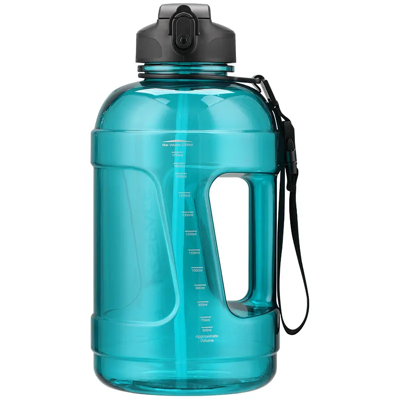 UZSPACE Tritan BPA Free Half Gallon/64oz Leakproof BPA Free Water Bottle with Motivational Time Marker and Straw&Handle