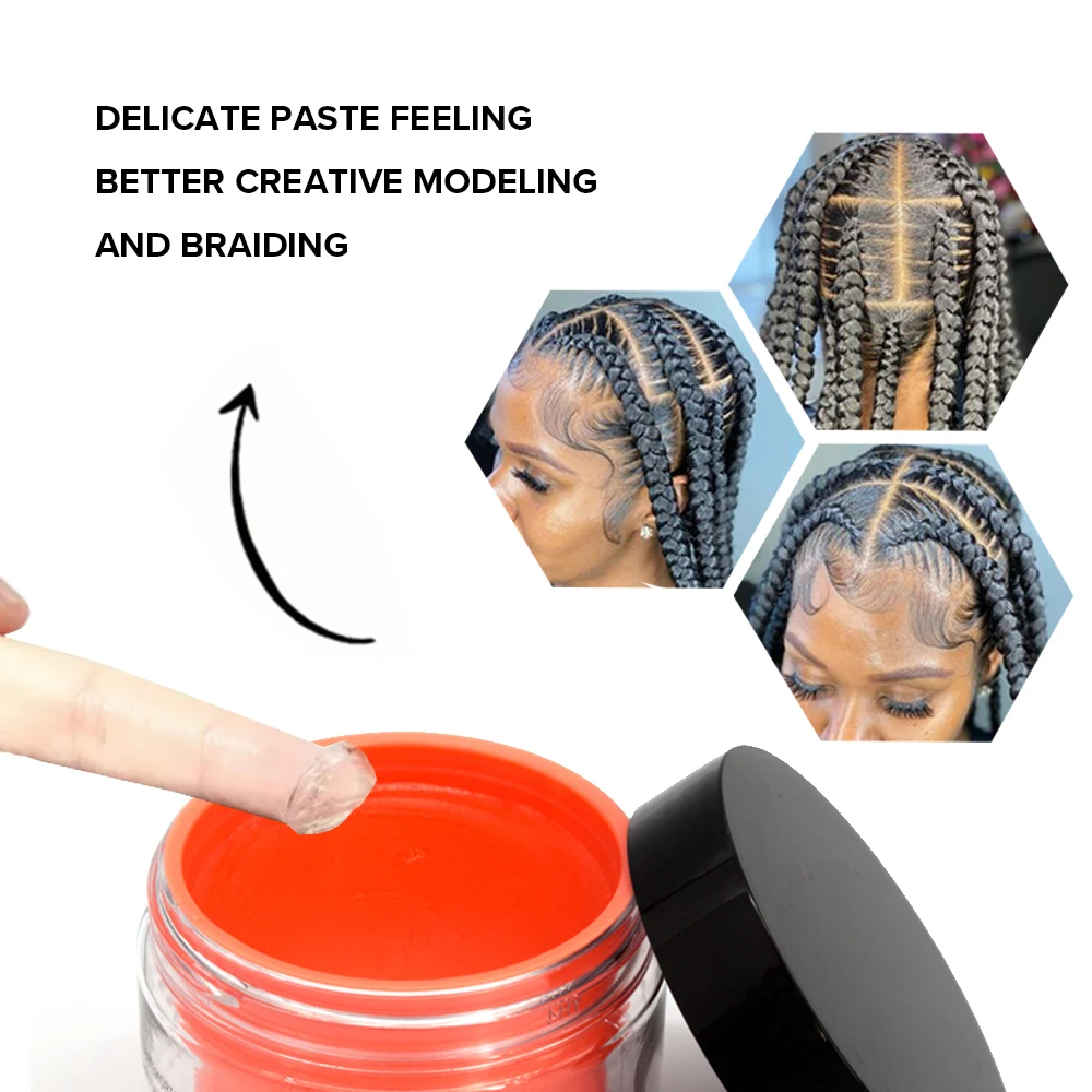 Wholesale Cuirts Hair Gel Water Instant Braid Loc Twist Gel No Residue Braiding Gel Extra Hold Edge Control