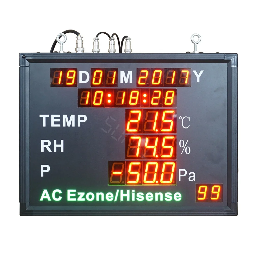 LED Time and Temperature Humidity Pressure Sign with Remote Control