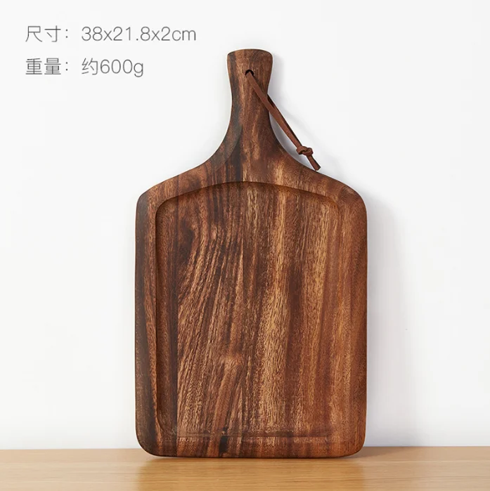 Brown Large Acacia Wood Pizza Peel/Cutting Board/Serving Tray/Paddle Serving Boards with Handle for Pizzas,Vegetables& Chees