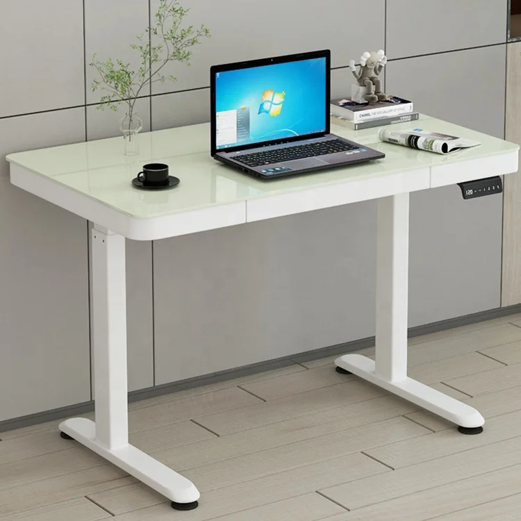 Ergonomic Electric adjustable desk height adjustable standing desk sit to stand table  with drawer for home and office use