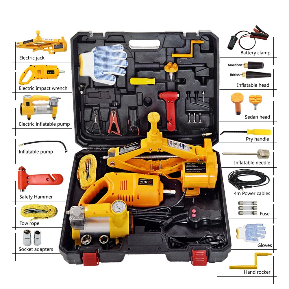 TAWA 12volt 3 ton car lifter jack small floor lift auto car scissor jack kit electric hydraulic jack for car