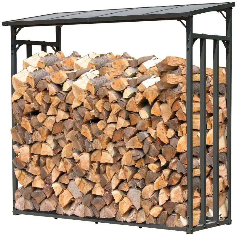 PC Board Metal Frame Firewood Log Rack Outdoor Heavy-duty storage Rack