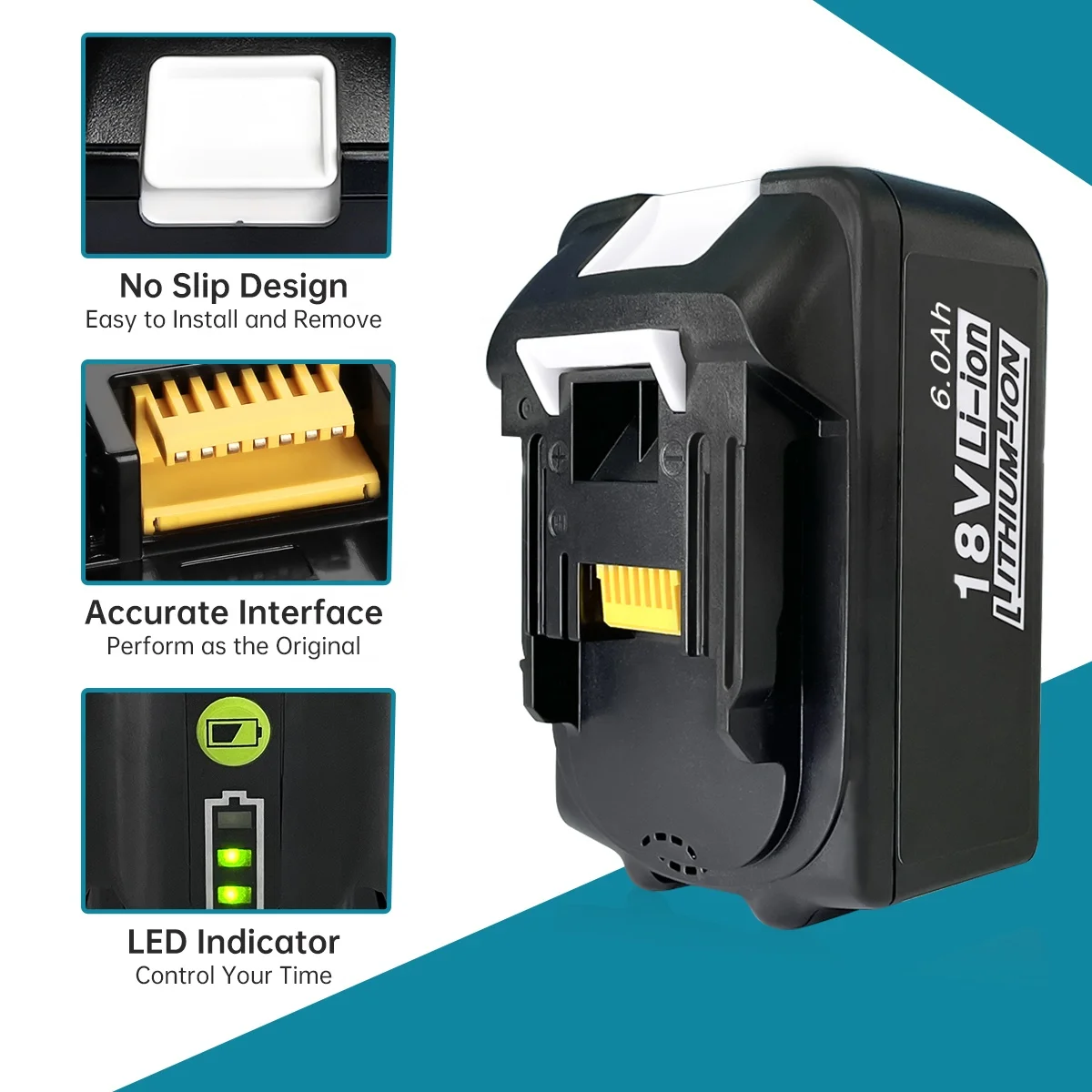 5.0Ah 6.0Ah Lithium ion Replacement Battery for 18v Makita Battery Power Drill Combo Kit BL1830 BL1850 BL1860