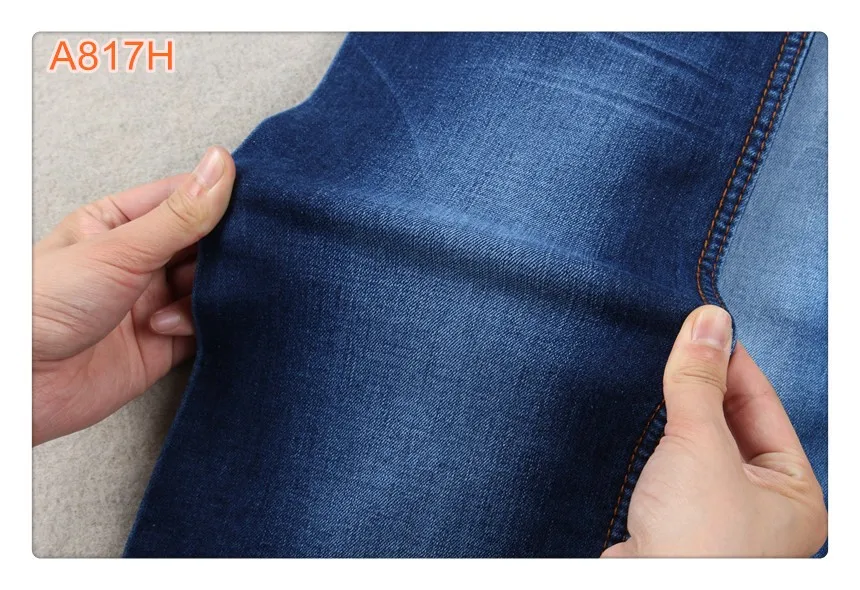 Super Soft Comfortable Textiles Men Dyed Denim Jeans Fabric Material 70 % Cotton 11 Oz