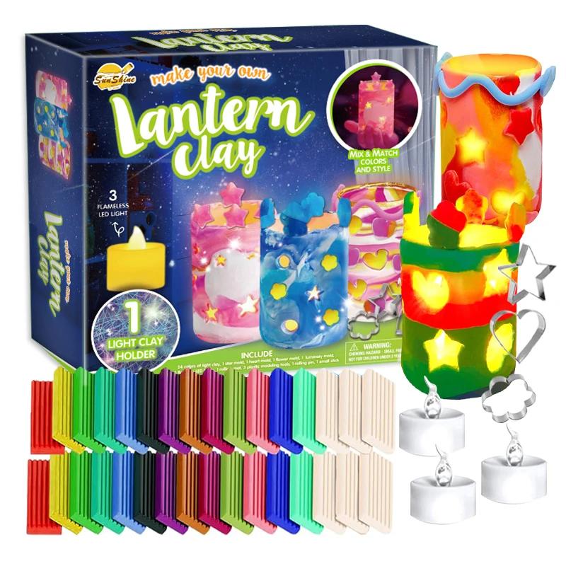 Accept Custom Textured Luminaries Lantern Clay Handmade Toys Arts Light-up Crafts kit for Boys Girls and Teens Age