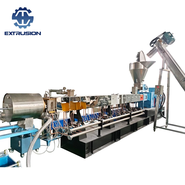 Hydraulic screen changer for extrusion machine water strand pelletizing line