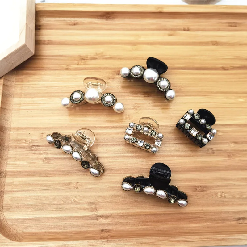 Beige mocha color geometric hot sale hair claw clips cheap price wholesale hair claw