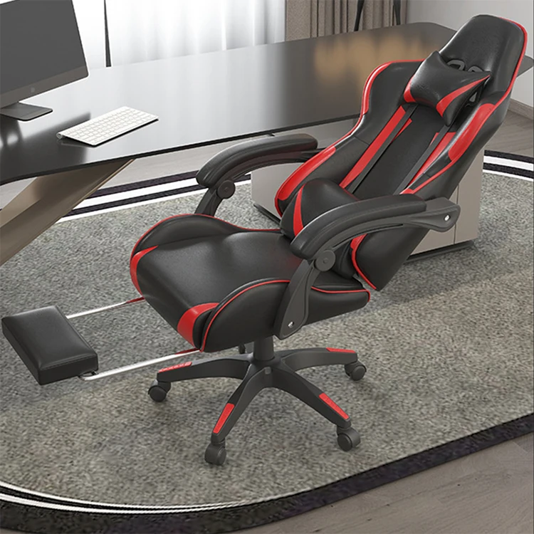 Cheapest Price Best Orange Red Recliner Comfortable king Office PC Game Chair Floor Pu Leather Gaming Chair with Massage