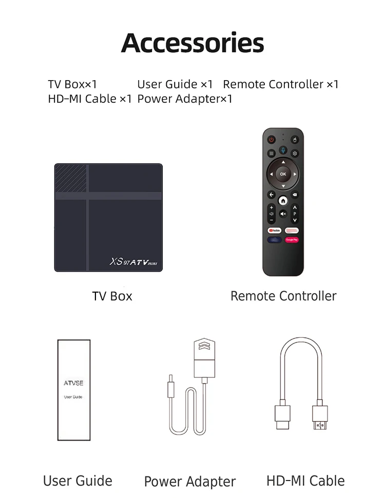 Распродажа XS97 ATV MINI Allwinner H618 Android 12 HD-MI подключение stb android tv box совместим с Google голосовым помощником