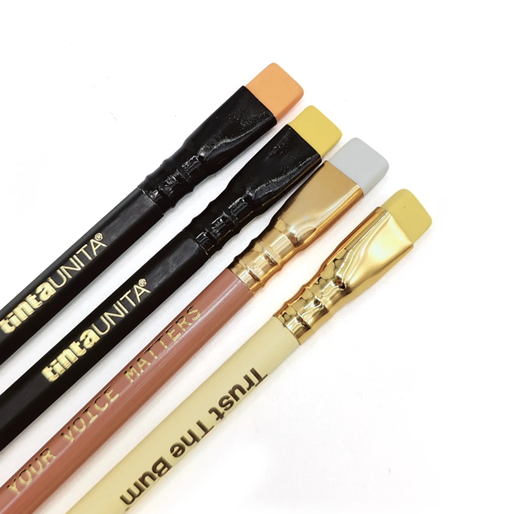 Manufacturer hot wholesale office stationery supplies fashion customized print wood pencils eraser top sketch Pencil With Logo