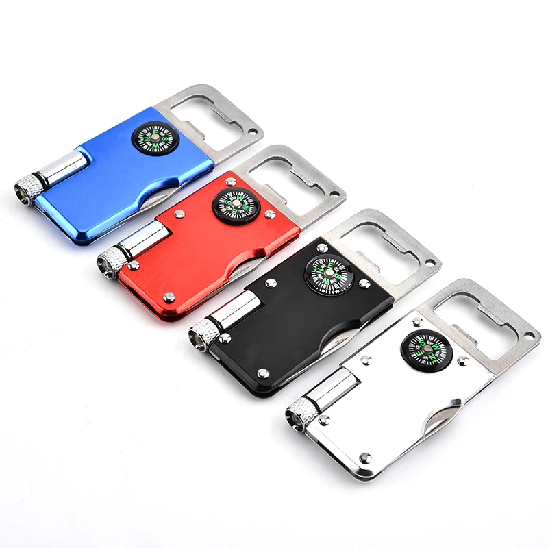 Jiayang  LED Flashlight Travel Compass Bottle Opener  Multifunctional Pocket Knife With Bottle Opener
