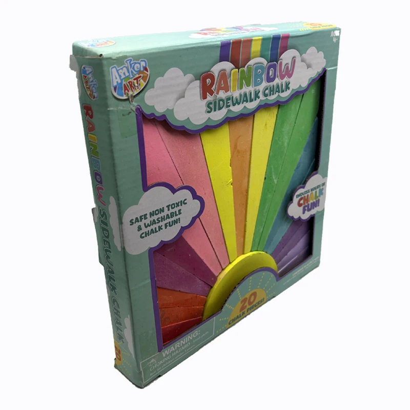 Sidewalk Washable Rainbow shape piece Chalk Set For Kids