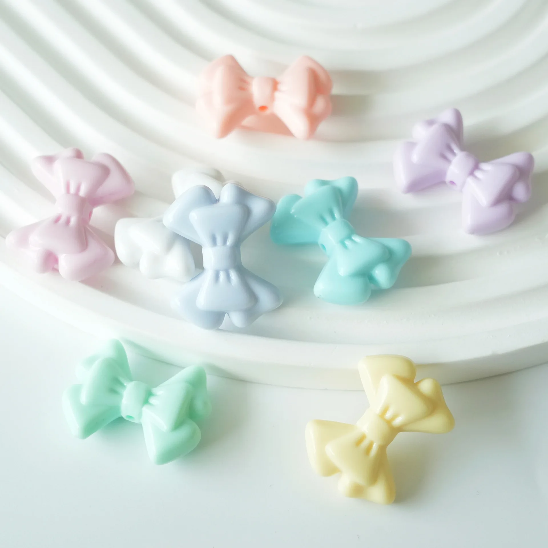 DIY fashion cream cube heart bow star shape acrylic beads charm for jewelry keychain phone strap making accessories wholesale