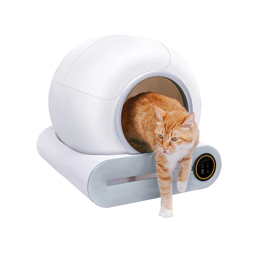 Fast Delivery oem odm customized logo modern abs plastic cat automatic self cleaning litter box for cats