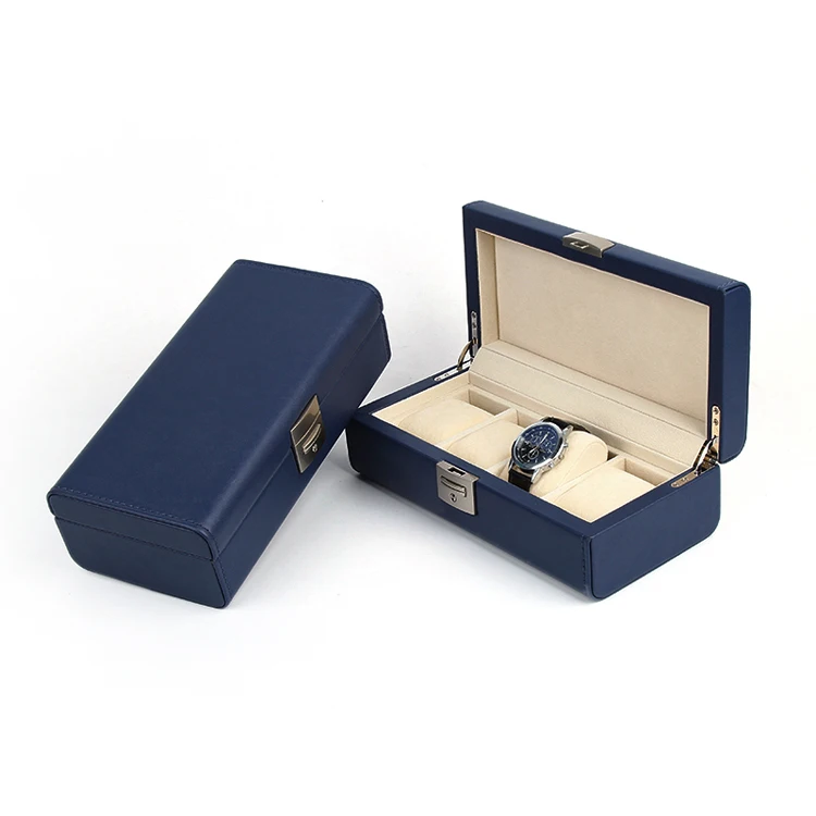 Luxury Watch Storage Boxes Round Corner Leather Watch Display Box With Pillow Fashion Gift Boxes