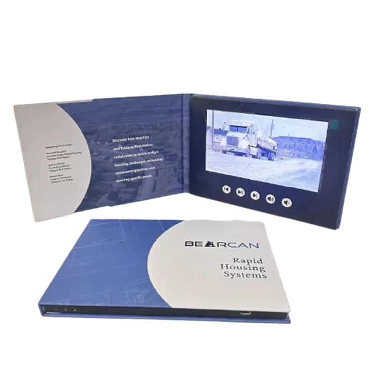 Promotional Business Card Printing A5 Video Player Book Booklet Digital 7 Inch Lcd Video Brochure Card for Advertising