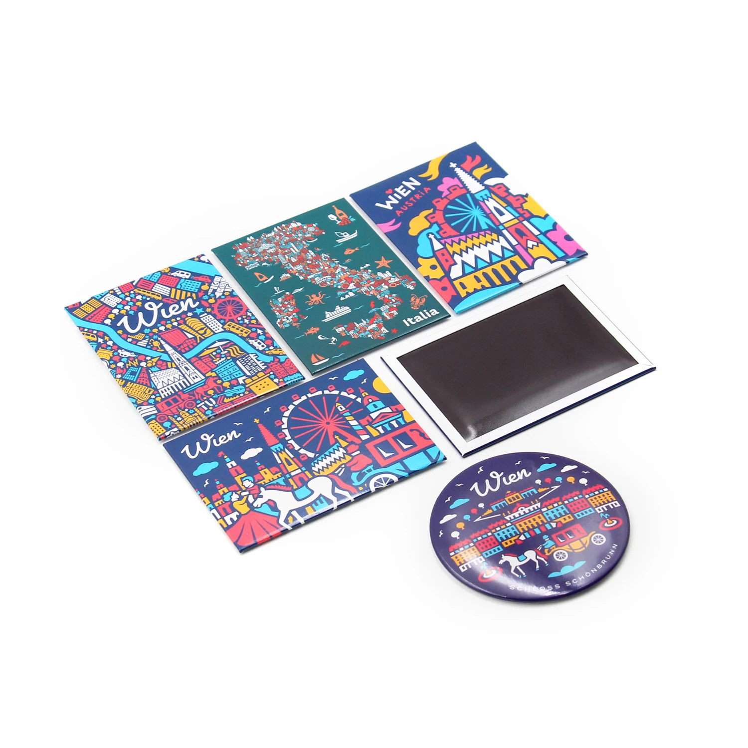 Cheap Custom Tin Plate Fridge Magnet, Round Tinplate Refrigerator Magnet Sticker