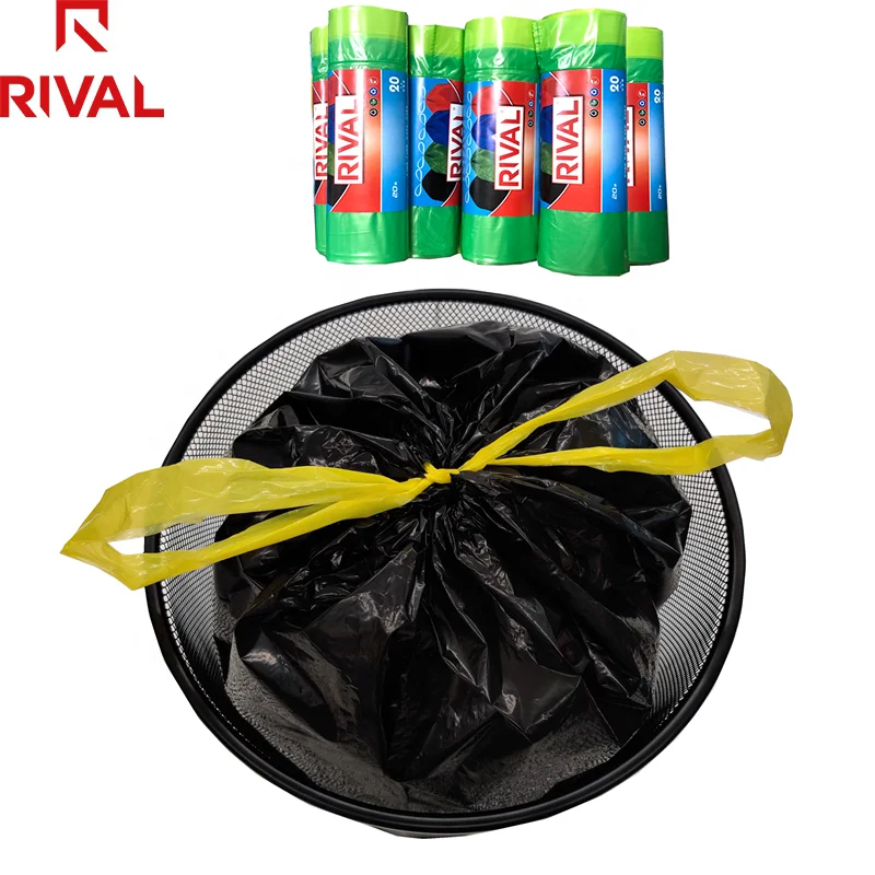 ISO 9001 Factory ldpe garbage bag, plastic garbage bags, biodegradable blue trash bags black bin bag liner