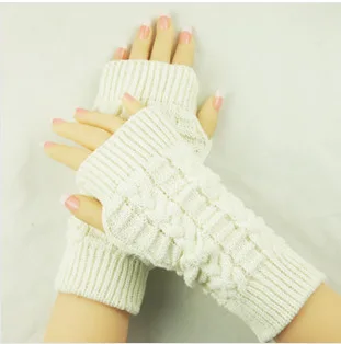 Knitted Wool Warm Arm Cover for Men Women Mid-length Ski Finger Fashion Arm Hand Gloves New Style Jacquard Autumn Winter Picture
