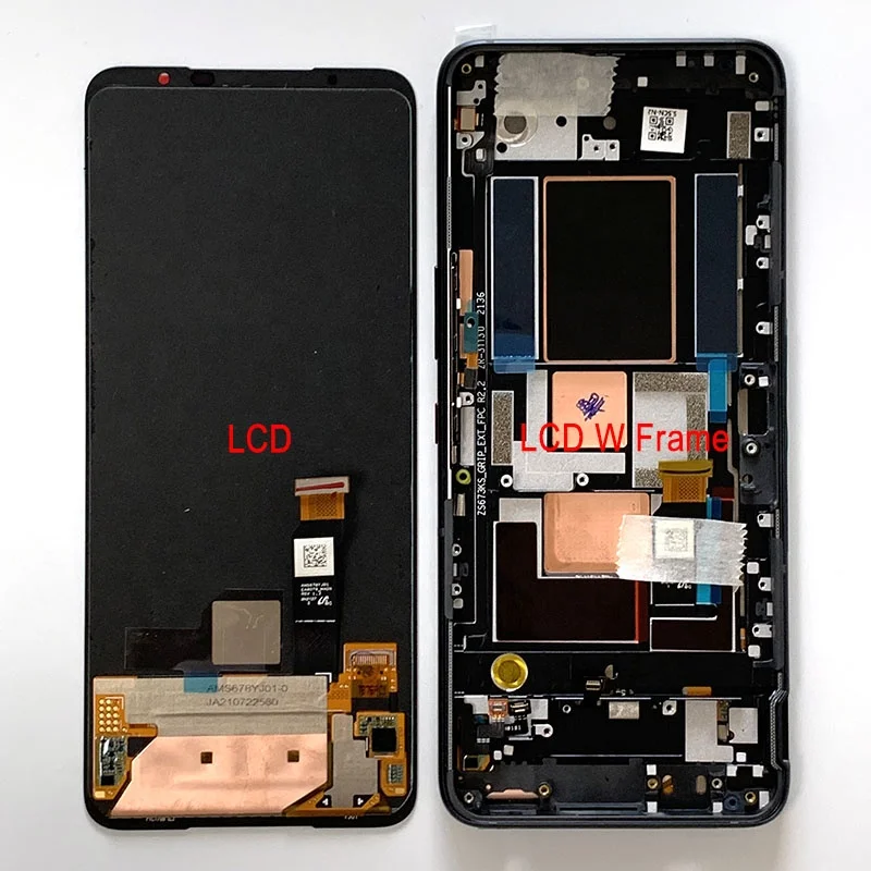 6.78' Original Amoled Touch Panel Screen Digitizer For Asus ROG 5 LCD Display Screen+ Frame For ROG5 ROG Phone 5 Pro 5 Ultimate