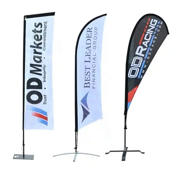 80 Sold Flying banner outdoor event advertising double side printing aluminium fiberglass flagpole rectangle teardrop feather beach flag for event