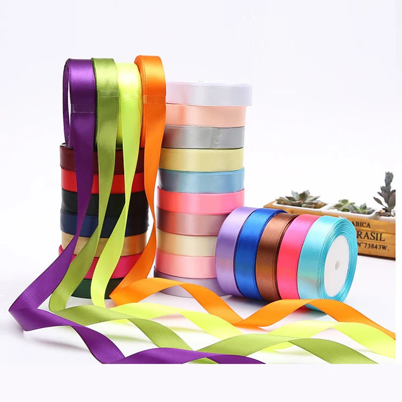 Wholesale 1cm Single-Sided Ribbon Cake Baking  Christmas Gift Box Packaging Wedding Decoration Ribbon Custom Ribbon With Logo