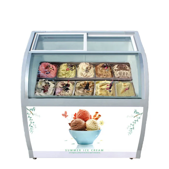Food truck glass door popsicle ice cream freezer