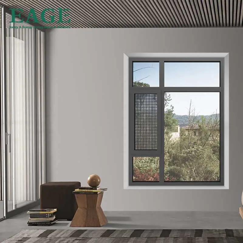 Modern aluminum windows swing top hung  tilt turn open way for option