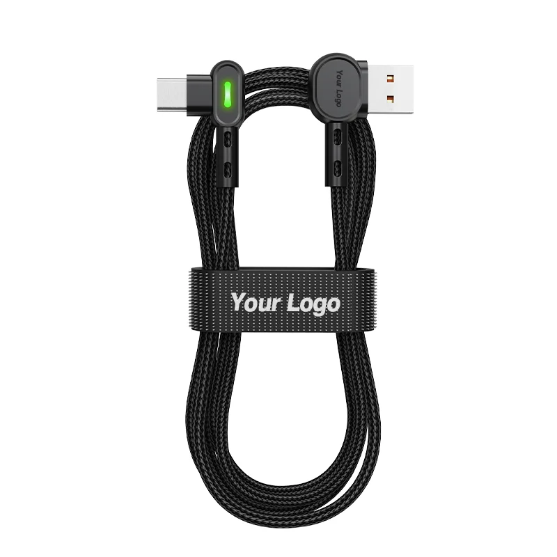 Бавин пользовательские l-образный usb 2 0 Плетеный тканевый кабель для мобильного телефона 90-градусный с разъемом type-c qc3.0 Быстрый зарядный