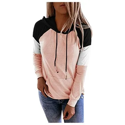 
Women Hoodies Harajuku Casual Loose Long Sleeve Hooded 2021 Autumn Vintage Patchwork Sweatshirts Female Elegant Pullover Top 5XL 