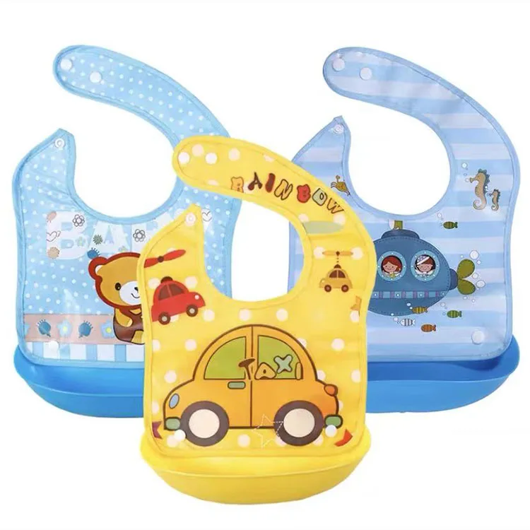 Eva Eating Plastic Baby Bib Polyester Kids Bibs Waterproof Hot Selling Saliva Towel