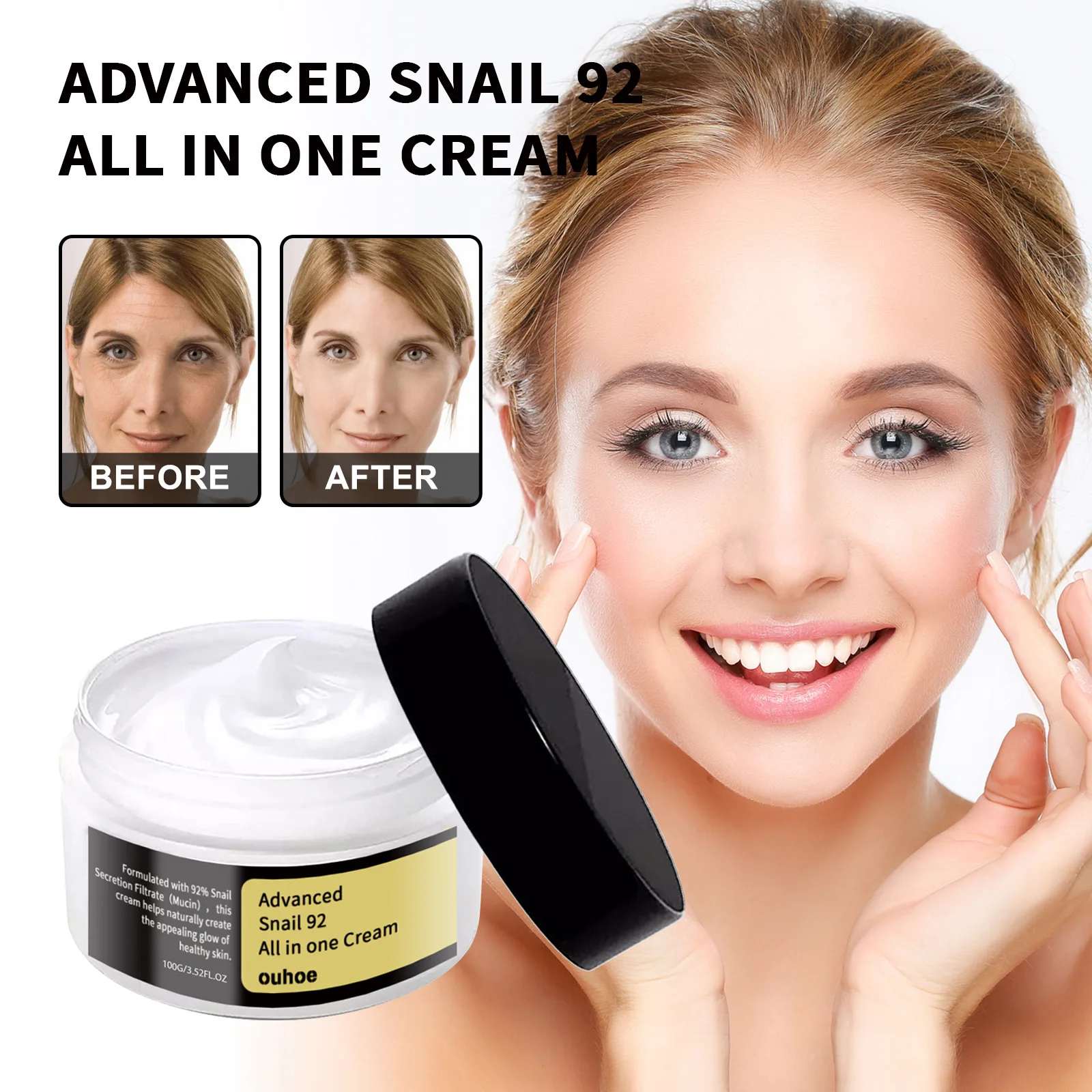 Snail Soothing Cream Firming Moisturizing Skin Care Brightening Soothes Advanced Snail 92 All in one Cream