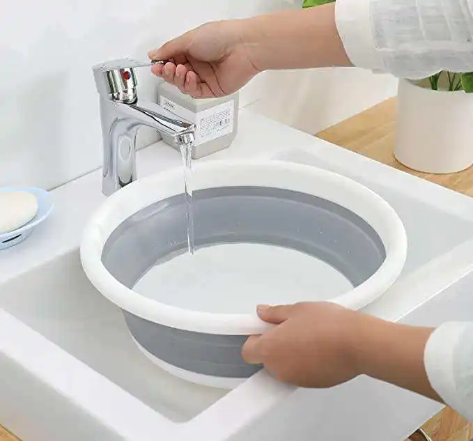 Supply Collapsible Bathroom Kids Basin Safe Tpr Pp Plastic Round Laundry Portable Foldable Wash Plastic Water Basin